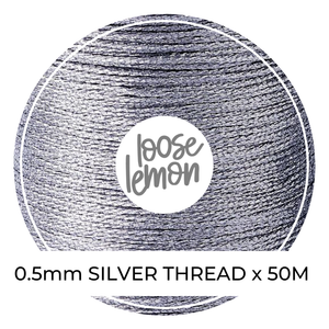 Silver Metallic Thread | 0.5Mm X 50M