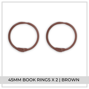 45mm Book Rings x 2 | Brown