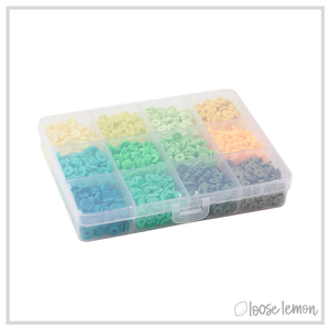 16 Colour Polymer Clay Flat Beads Set (Green)