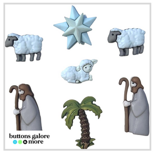 Christmas Buttons x 7 | Shepherd's Flock (Buttons Galore & More)