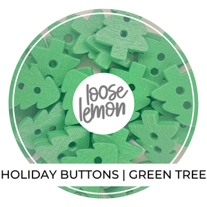 Holiday Buttons x 9 | Green Tree