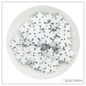 Holiday Buttons x 9 | White Snowflake