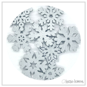 Wooden Snowflakes | Silver X 8 Pieces
