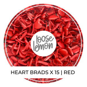 Heart Brads X 15 | Red