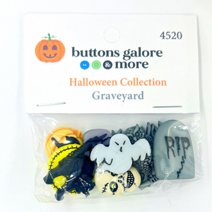 Halloween Buttons x 10 | Graveyard (Buttons Galore & More)