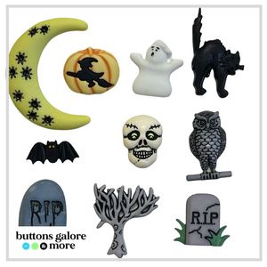 Halloween Buttons x 10 | Graveyard (Buttons Galore & More)
