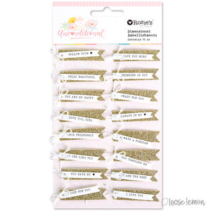 Unconditional | Dimensional Embellishments (16Pcs)