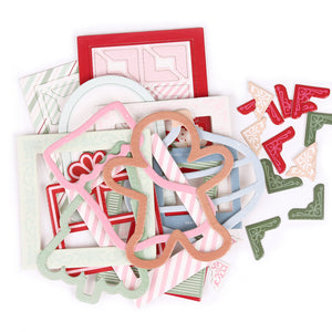 Peppermint Twist | Chipboard Frames & Corners (46 pcs)