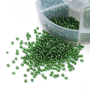 2mm Glass Seed Beads | Green (60g)