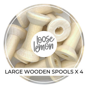 Wooden Spools (L) x 4 Pcs