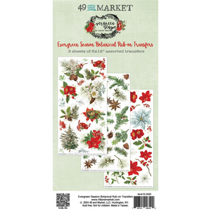Evergreen Season Botanical Rub-On Transfer | (3 Sheets) 49 and Market