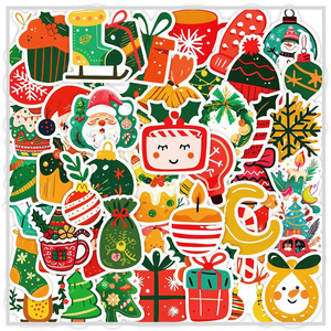 50 Sticker Set | Retro Christmas