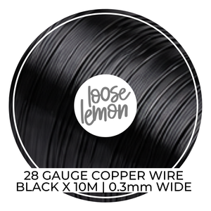 Black Copper Craft Wire (28ga) | 10M