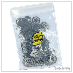 Cog & Gear Charms | Gunmetal