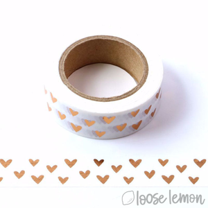 Rose Gold Hearts Foil - Washi Tape (10M)
