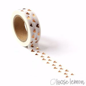 Rose Gold Hearts Foil - Washi Tape (10M)