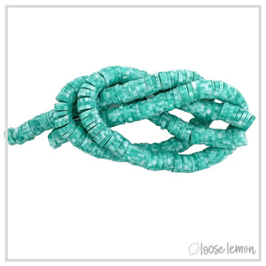 Flat Beads | Teal Denim