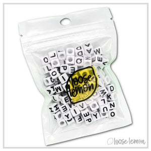 Letter Beads | Square Black