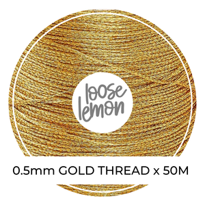 Gold Metallic Thread  | 0.5Mm X 50M