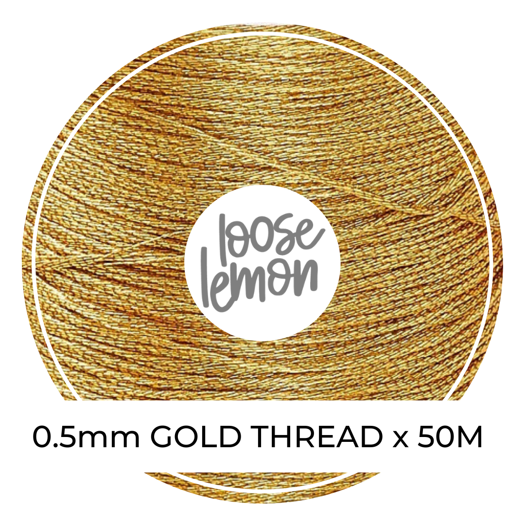 Gold Matte Thread Gold Metallic Thread | 0.5Mm X 50M - Loose Lemon Crafts