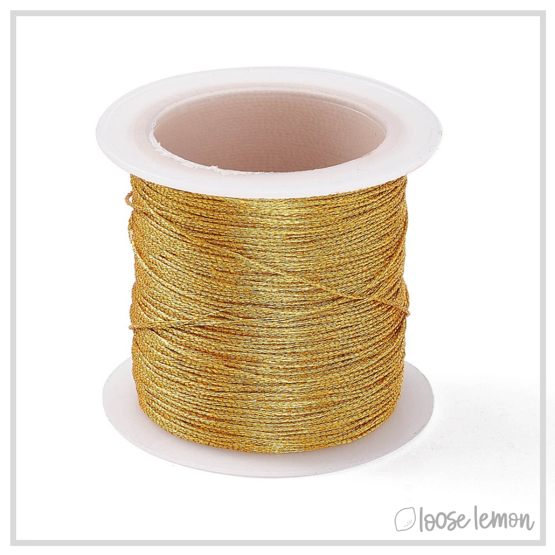 Thread Gold Rings Gold Metallic Thread | 0.5Mm X 50M - Loose Lemon Crafts