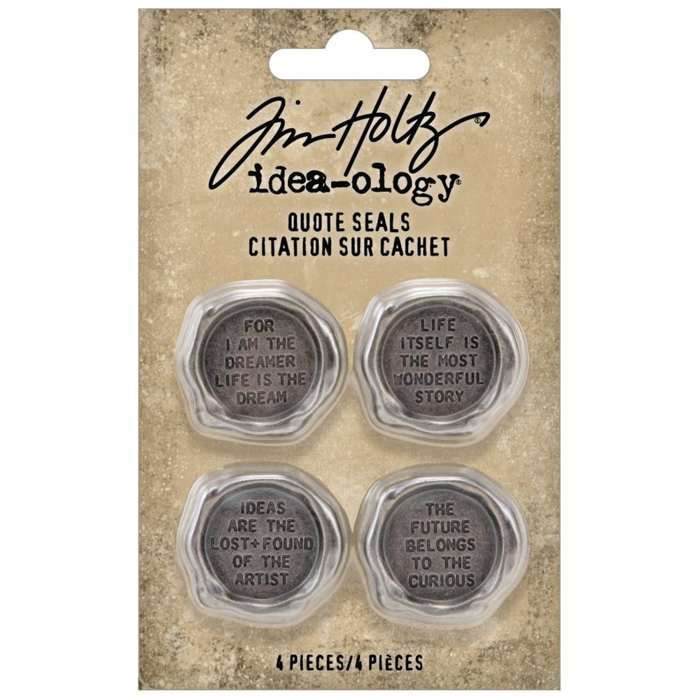 Tim Holtz Idea-Ology Metal Quote Seals 4/Pkg | TH94236