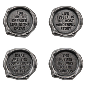 Tim Holtz Idea-Ology Metal Quote Seals 4/Pkg | TH94236