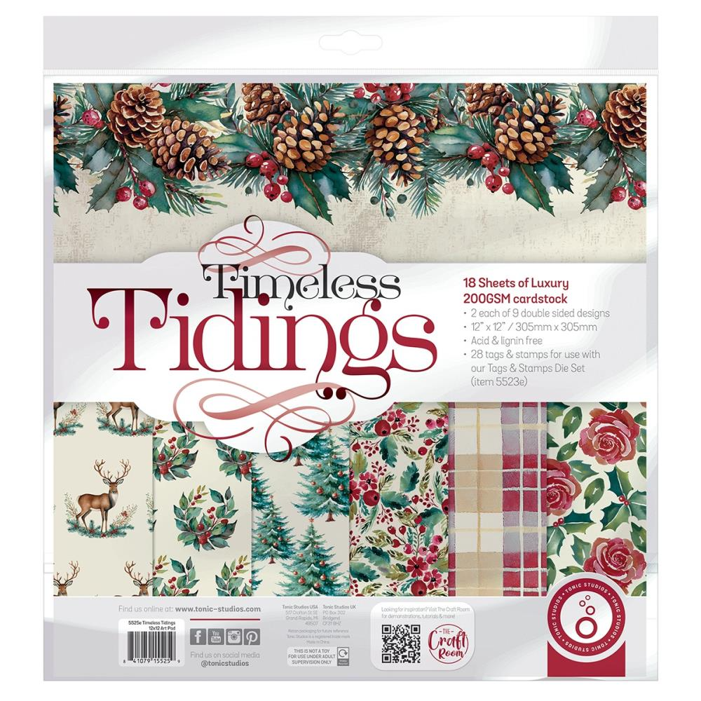 Timeless Tidings 12" x 12" Patterned Paper Pad (Tonic Studios 5525e)