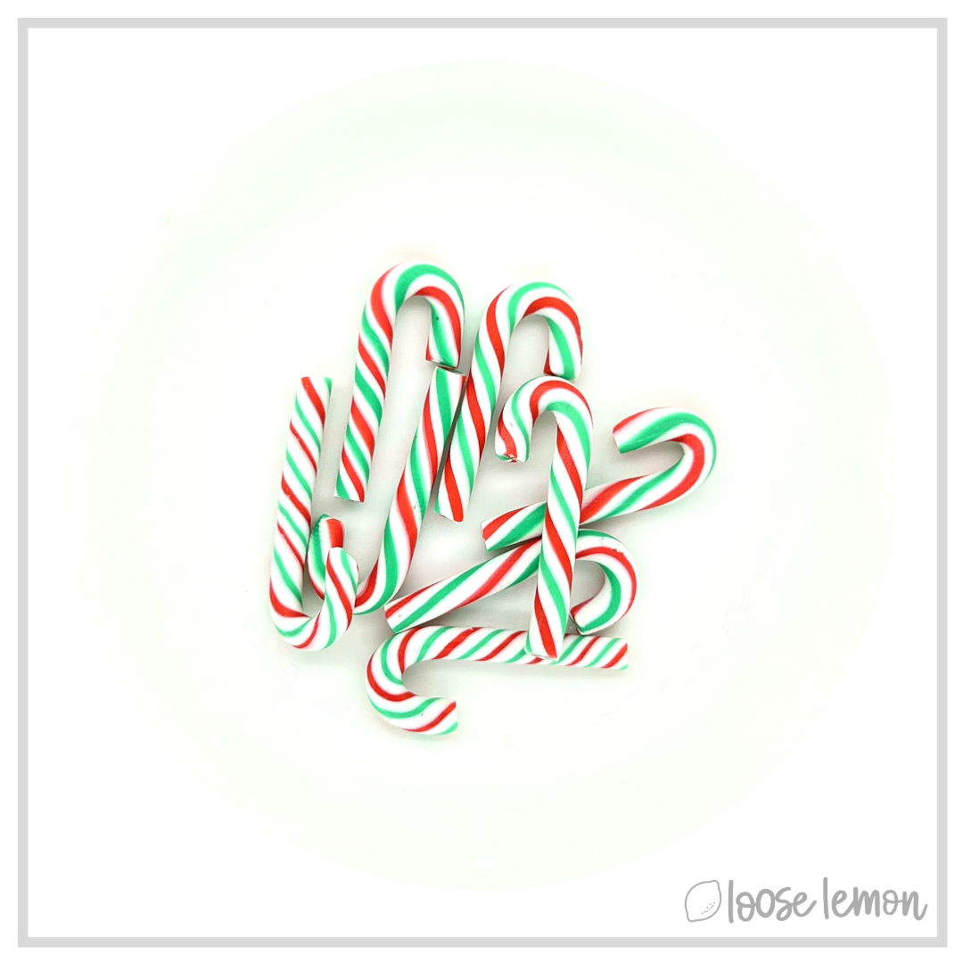 Clay Candy Canes x 8 | Green