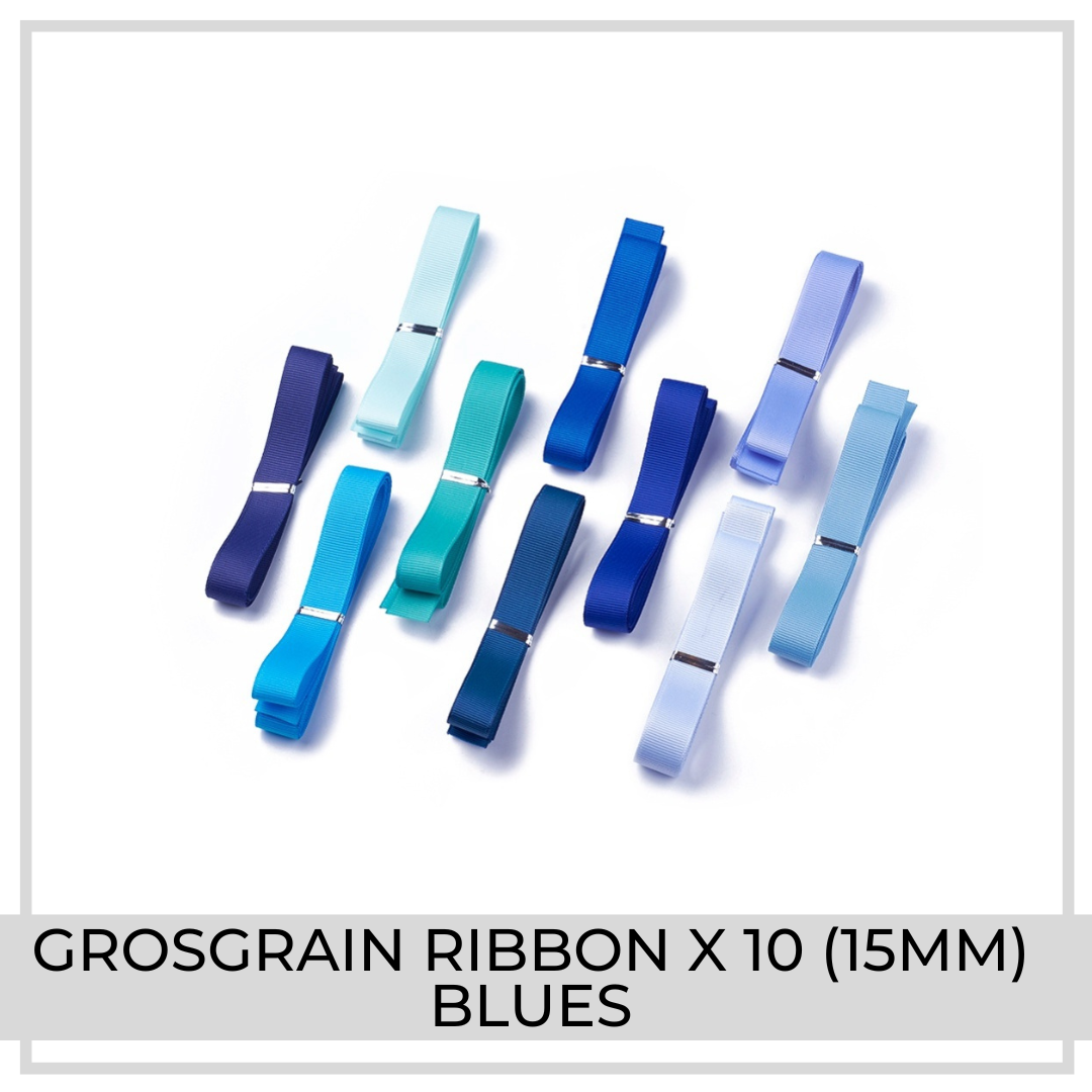 Grosgrain Ribbon x 10m (Blues)