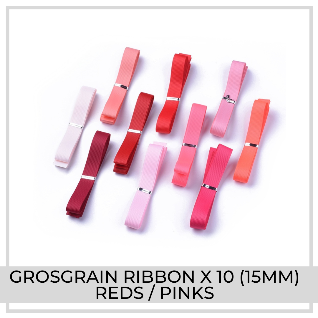 Grosgrain Ribbon x 10m (Reds & Pinks)
