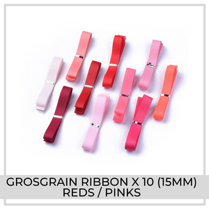 Grosgrain Ribbon x 10m (Reds & Pinks)