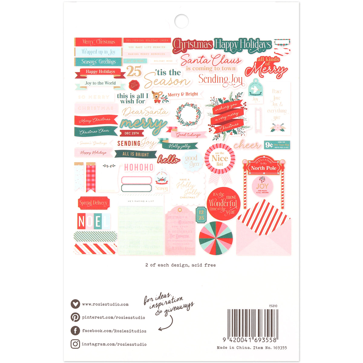 North Pole Post | Diecut Cardstock Sentiments (130 pcs)