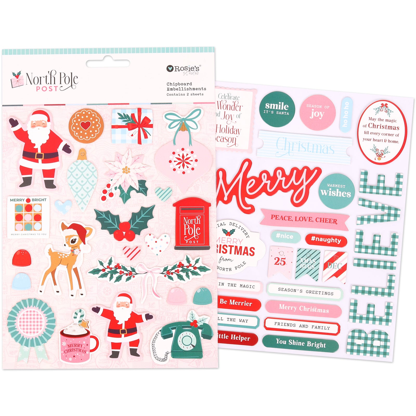 North Pole Post | Chipboard Embellishments (2 Sheets)