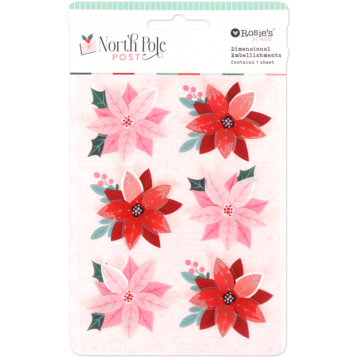 North Pole Post | Dimensional Poinsettias