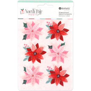North Pole Post | Dimensional Poinsettias