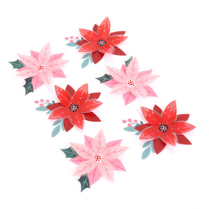 North Pole Post | Dimensional Poinsettias