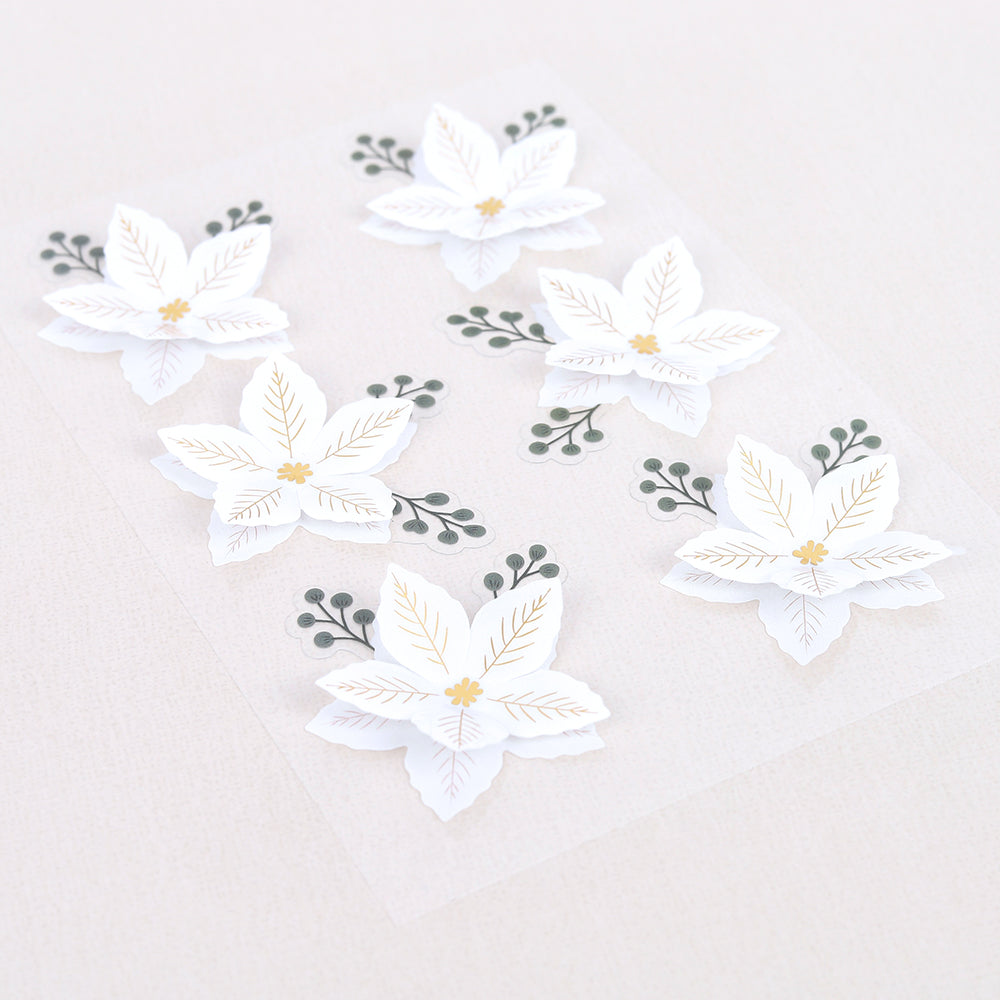 Sleigh Bells Ring | Dimensional Gold Poinsettias