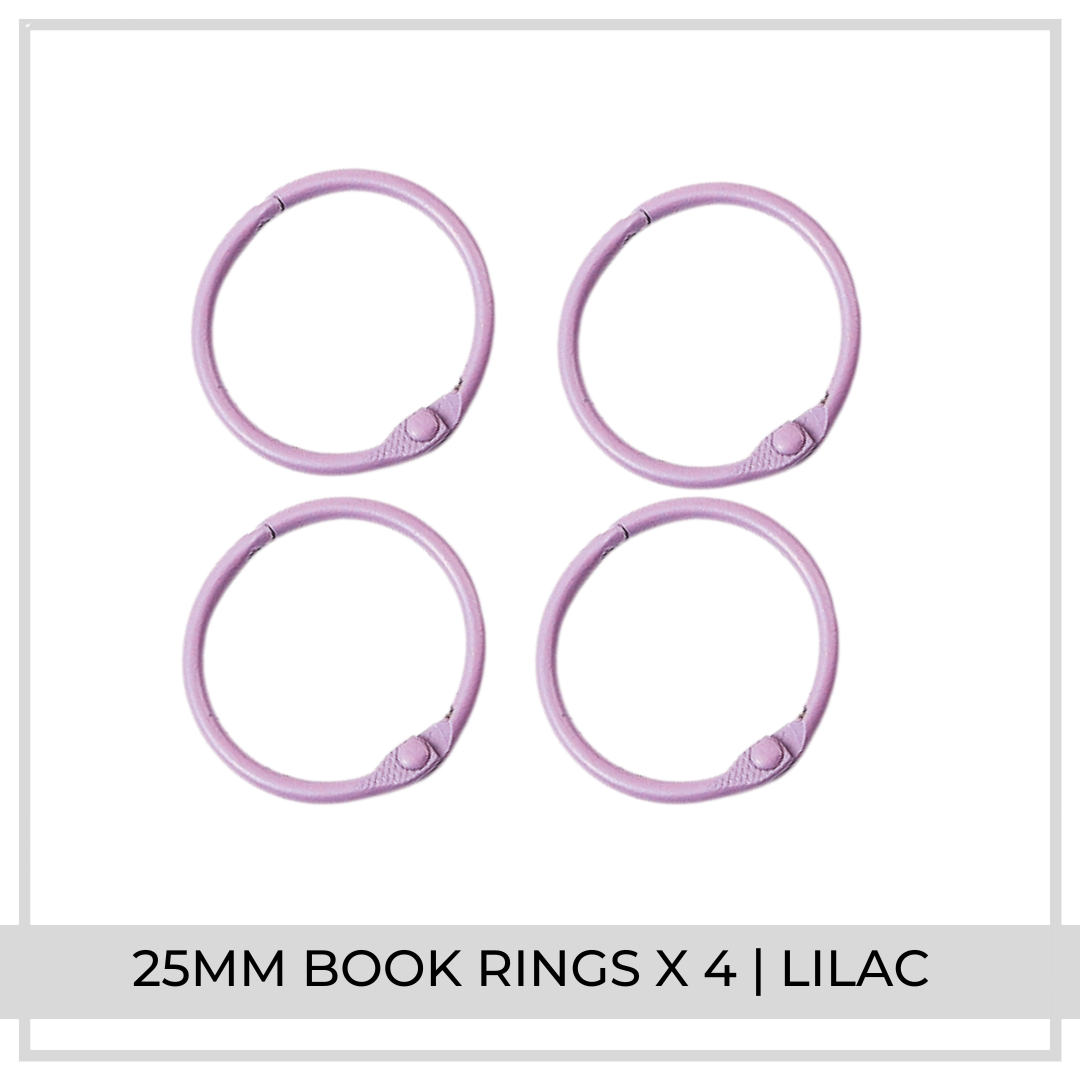 25mm Book Rings x 4 | Lilac