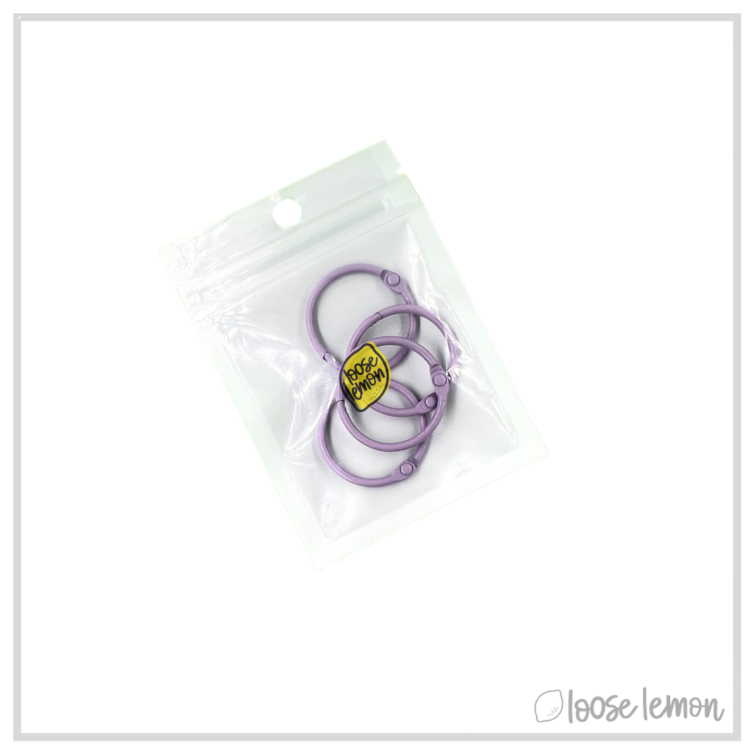 25mm Book Rings x 4 | Lilac