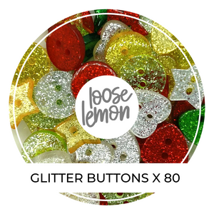 Christmas Glitter Buttons X 80