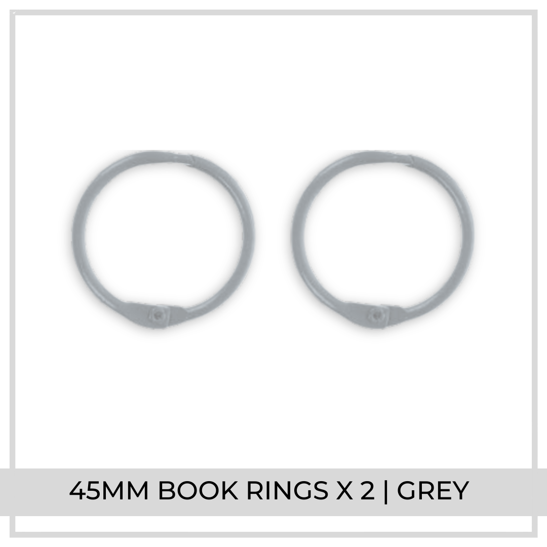45mm Book Rings x 2 | Grey