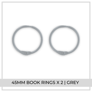 45mm Book Rings x 2 | Grey