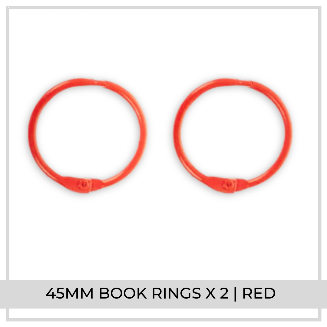 45mm Book Rings x 2 | Red