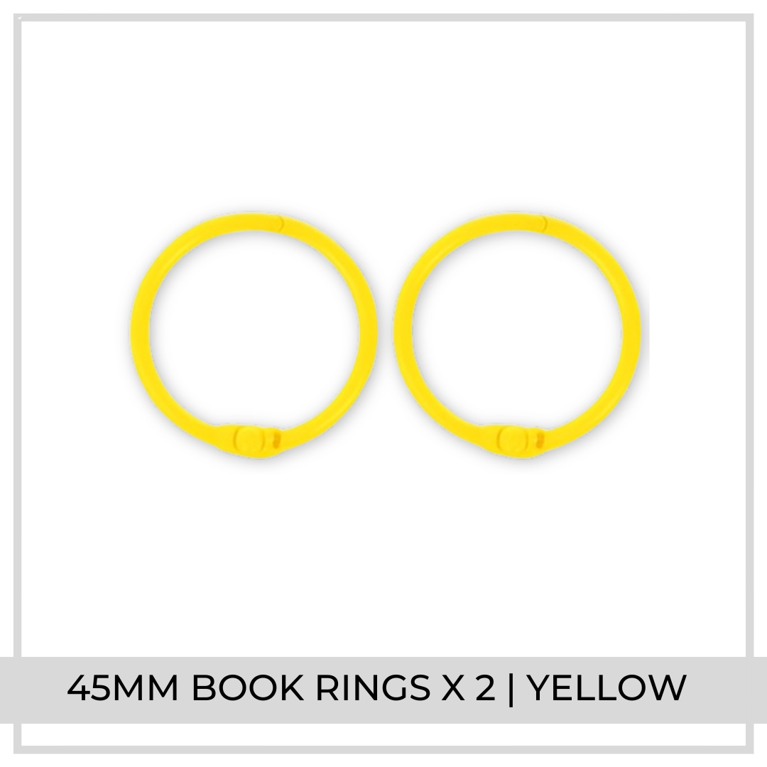 45mm Book Rings x 2 | Yellow