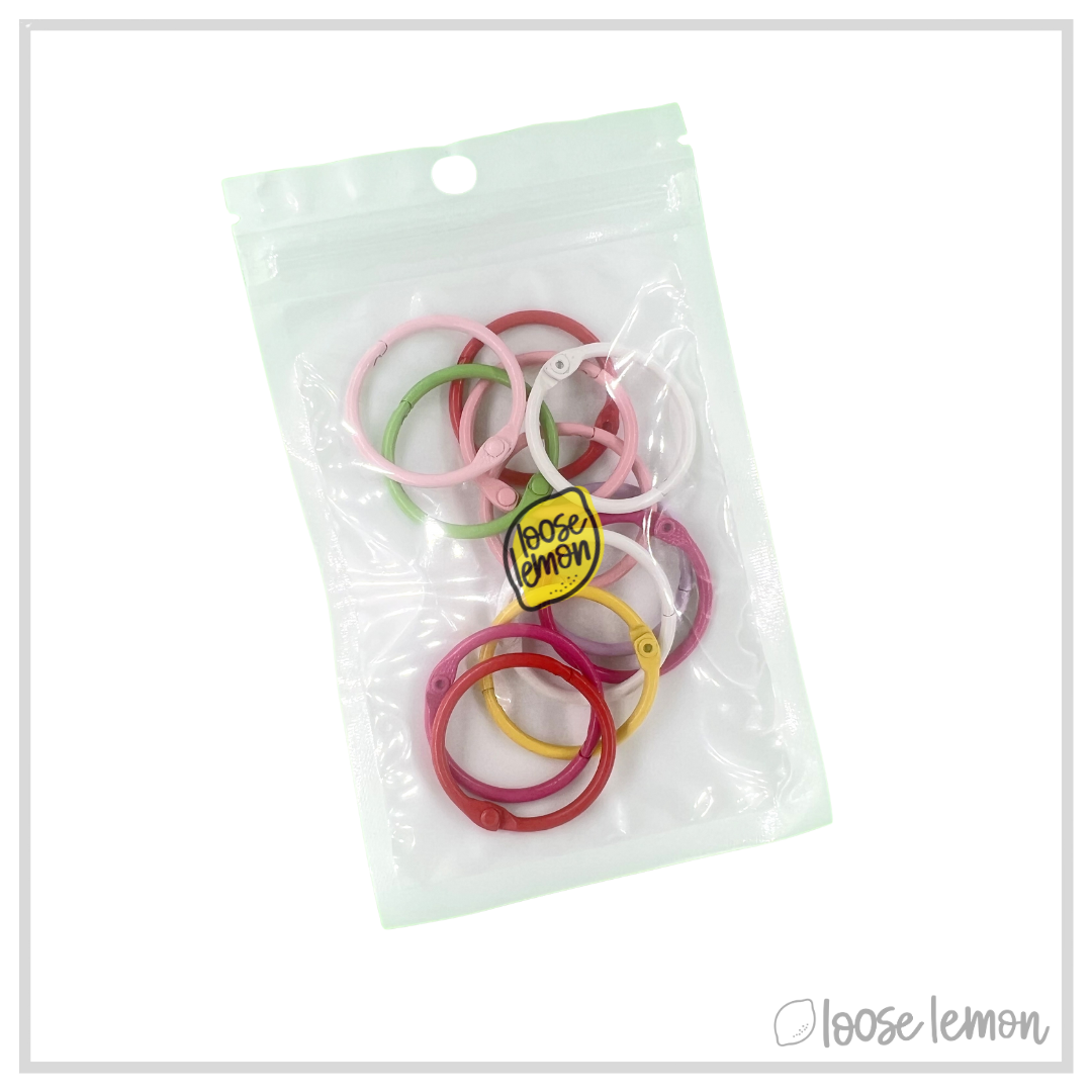 25mm Book Rings x 12 | Multi