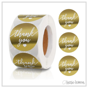 100 Gold Thank You 1.5" (38mm) Foil Stickers/Seals (Copy)