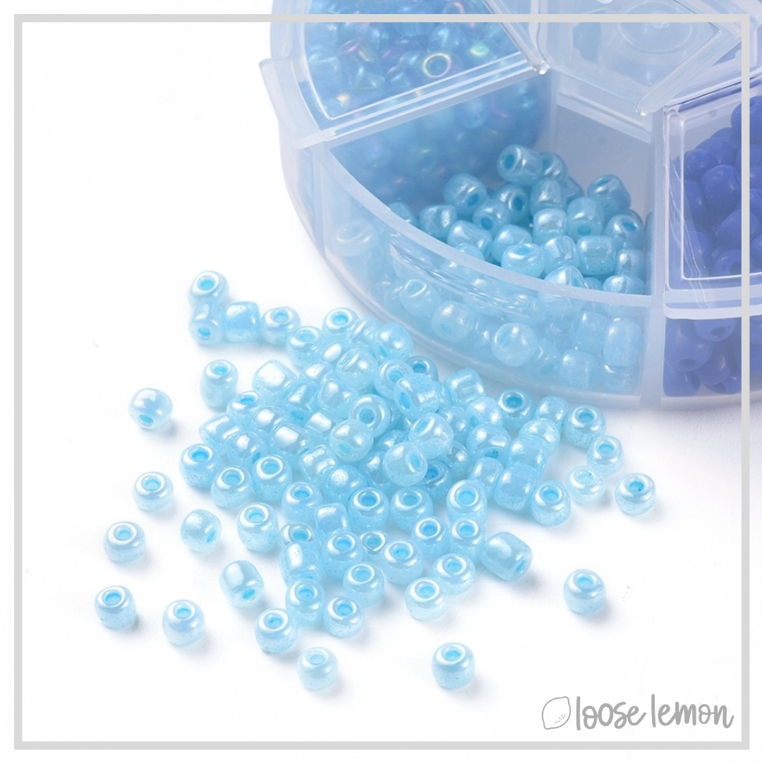 4mm Glass Seed Beads | Blue (60g)