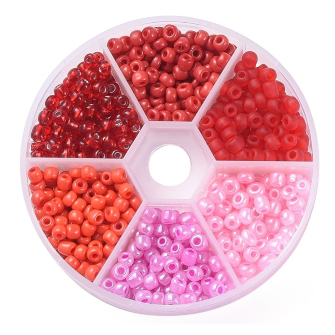 4mm Glass Seed Beads | Red (60g)