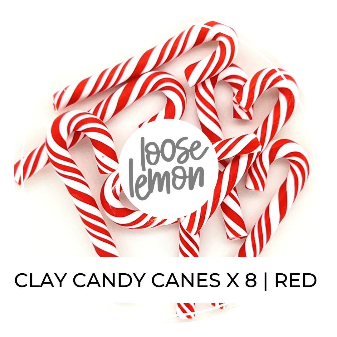Clay Candy Canes x 8 | Red